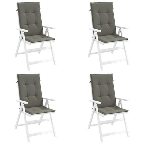 Cuscini Sedia Schiena Alta 4 Grigio Mélange 120x50x4 Tessuto - Foto 1