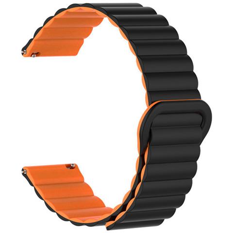 Cinturino In Silicone Nero Arancione Per Huawei Gt4, Samsung Watch6, 22 Mm - Foto 1