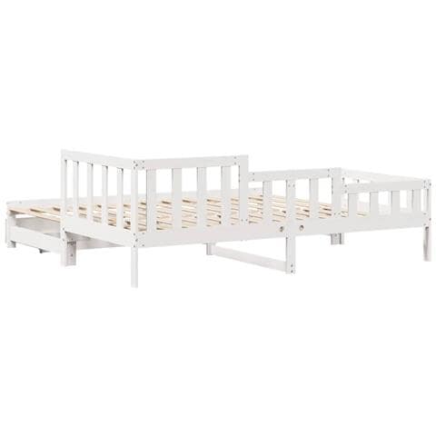 Letto Estraibile con Cassetti senza Materasso Bianco 90x190 cm - Foto 11