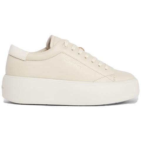 Flatform Lace Up Leisure Sneakers Pelle Scarpe Donna Beige Eu 41, Hw0hw01892 0f8 - Foto 2