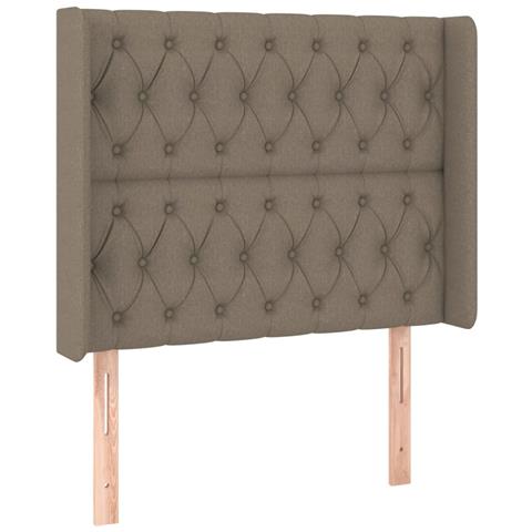 Letto a Molle con Materasso e LED Tortora 100x200cm in Tessuto - Foto 2
