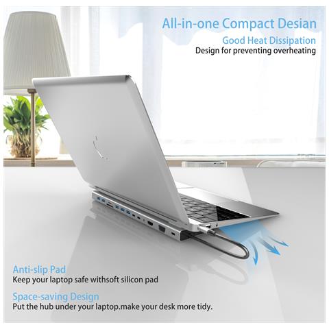 Adattatore Multiporta Hub Usb-c 14 In 1 Con Hdmi, Vga, Ethernet, Lettore Di Schede Sd /tf - Foto 7