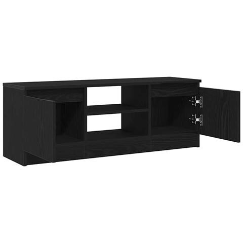 Mobile Porta TV Rovere Nero 102x30x36 cm in Legno Multistrato - Foto 2