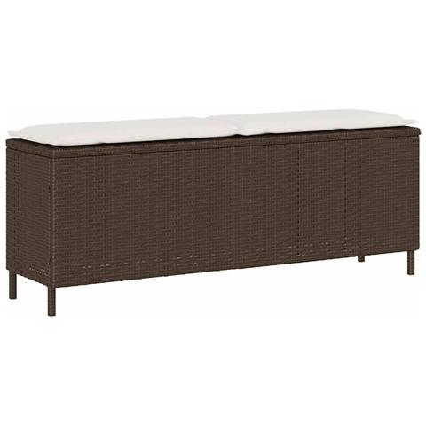 Panca Da Giardino Con Cuscino Marrone 110x30x40,5 Cm Polyrattan - Foto 1