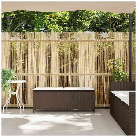 Panca Da Giardino Con Cuscino Marrone 110x30x40,5 Cm Polyrattan - Foto 3