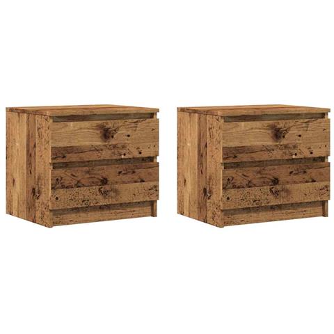 Comodini 2 Pz Legno Antico 50x40x43.5 Cm In Legno Multistrato - Foto 2