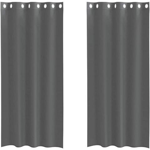 Tende In Voile Con Occhielli 2 Pz Grigio Scuro 140x225 Cm - Foto 2