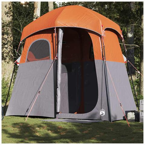 Tenda da Doccia 2 Persone Grigio e Arancione Impermeabile - Foto 2