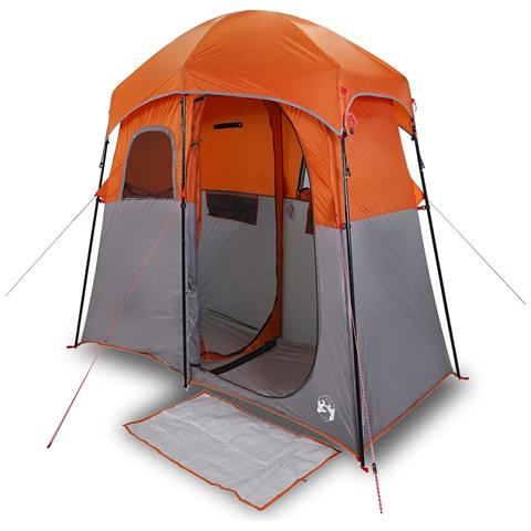 Tenda da Doccia 2 Persone Grigio e Arancione Impermeabile - Foto 1