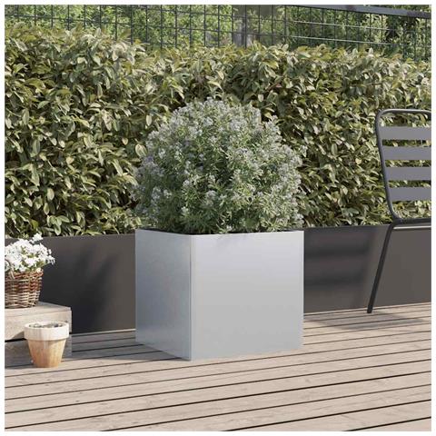 Fioriera Argento 49x47x46 Cm In Acciaio Zincato - Foto 2