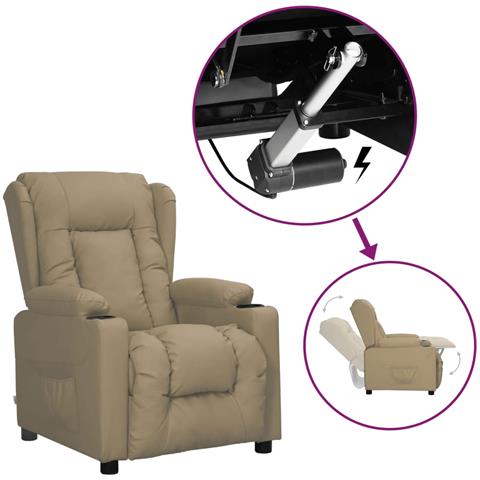 Lusso Casadino -  Poltrona Alzapersona Cappuccino In Similpelle - Foto 2