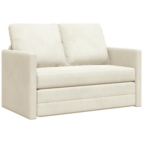 Divanetto 2 posti Crema Tessuto, Legno 2 posti Seduta ampia - Foto 1