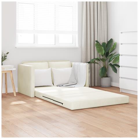 Divanetto 2 posti Crema Tessuto, Legno 2 posti Seduta ampia - Foto 2