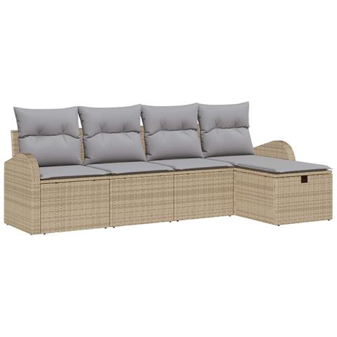 Set di divani da giardino con cuscini Beige Rattan - Foto 1