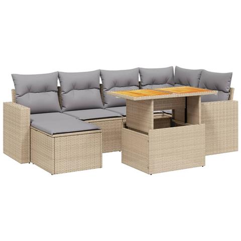 Set Divani da Giardino 11 pz con Cuscini in Polyrattan Grigio - Foto 1