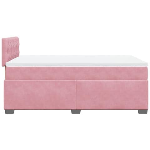 Giroletto a Molle con Materasso Rosa 120x190 cm in Velluto - Foto 9