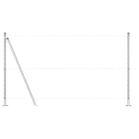 Pali di Recinzione con Piastra di Base 26 pezzi Ø32mm 68,5cm Acciaio Galvanizzato - Foto 1