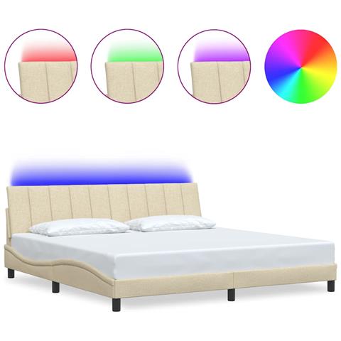 Giroletto senza Materasso Crema 200x200 cm in Tessuto - Foto 1