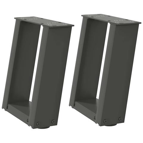 Gambe per Tavolino da Caffè a Forma di U 2 pz Antracite 30x(30-31) cm Acciaio - Foto 2