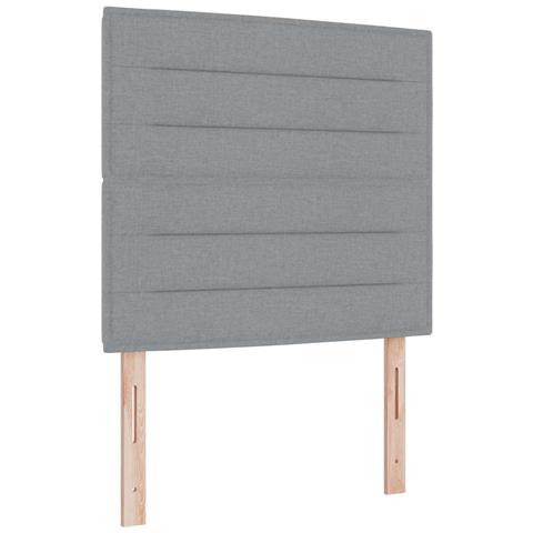 Letto a molle con materasso Grigio chiaro 120 x 190 cm Tessuto - Foto 1