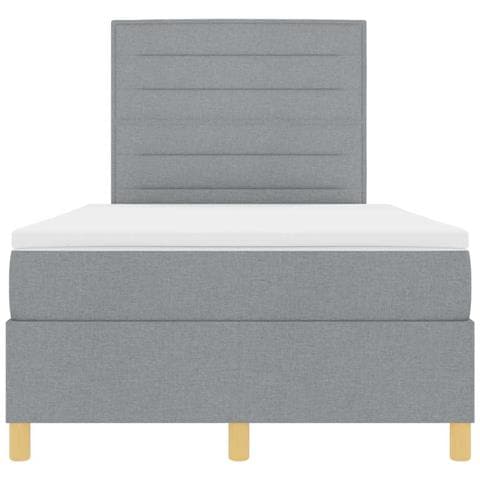 Letto a molle con materasso Grigio chiaro 120 x 190 cm Tessuto - Foto 9