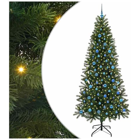 Albero di Natale artificiale con 300 LED Verde 240 cm PE e PVC - Foto 1