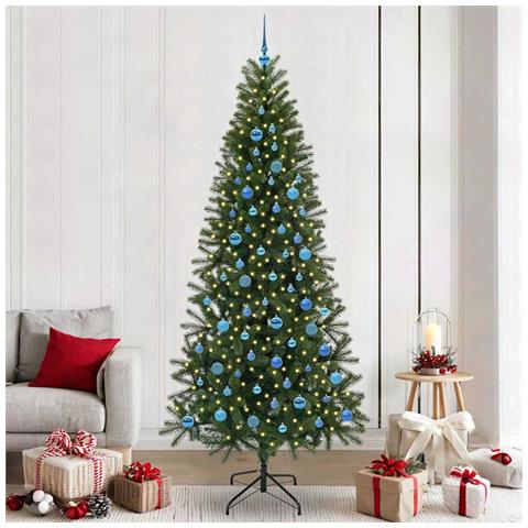 Albero di Natale artificiale con 300 LED Verde 240 cm PE e PVC - Foto 2