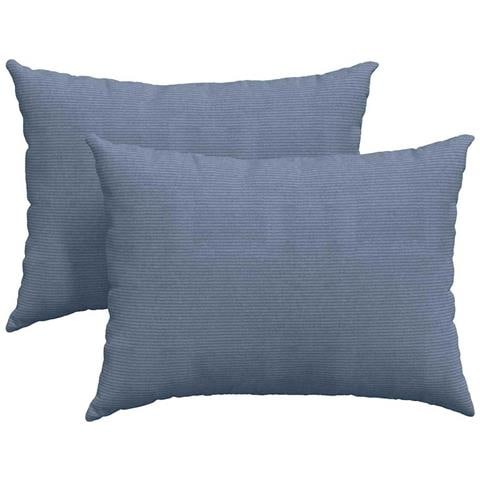 Cuscini da Divano 2 pcs Blu 70 x 50 cm Tessuto in Cords - Foto 1