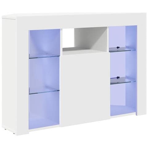 Mobile TV LED Angolare Bianco 100x40x68cm Legno multistrato - Foto 1