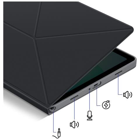 Custodia Per Galaxy Tab A11 Plus Serie Book Cover Con Funzione Stand, Nero - Foto 2