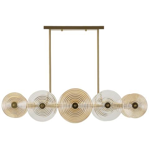 Lampadario Venice In Vetro E Ferro Dorato 116x27x79 Cm - Foto 1