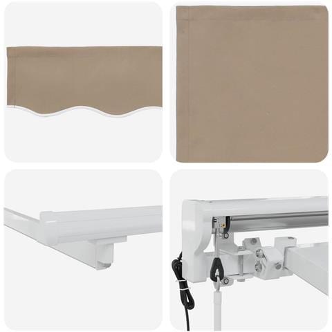 Tettuccio Elettrico Retrattile Beige e Bianco 3 x 2,5 m - Foto 9