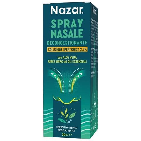 Nazar Spray Nasale Decongestionante Soluzione Ipertonica 2,2% 20 ml - Foto 1