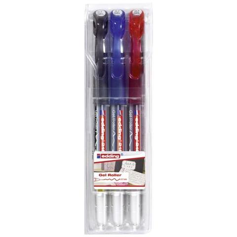 Penna Gel 2185 Gel Roller 3 Pz. Rosso, Blu, Nero 0.7 Mm - Foto 1