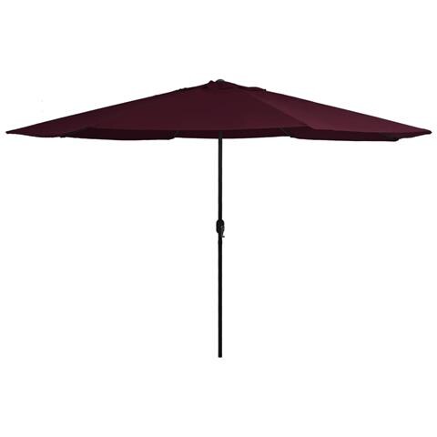 Ombrellone da Esterni con Palo in Metallo 390 cm Rosso Bordò - Foto 1