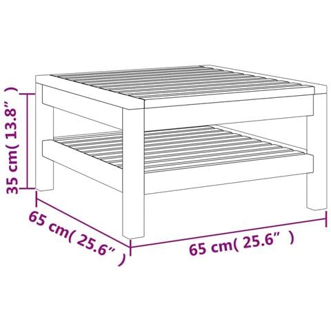 Tavolino da Caffè 65x65x35 cm in Legno Massello di Acacia - Foto 2