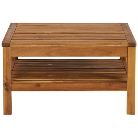 Tavolino da Caffè 65x65x35 cm in Legno Massello di Acacia - Foto 5