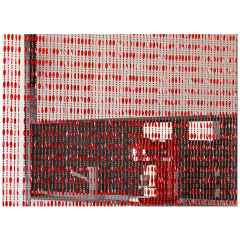 Tenda Antimosca Antirumore Catenella Perline A Caduta Pannello Porta Finestra Casa Rosso 120x220 Rosso - Foto 2