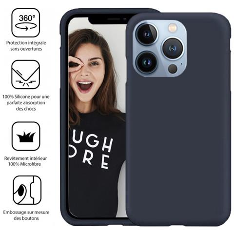 Cover Per Iphone 14 Pro Max Premium Silicone Microfibra, Blu - Foto 2