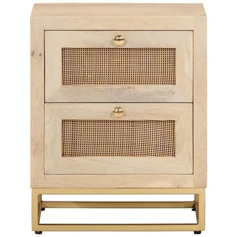 Comodino 40x30x50 Cm In Legno Massello Di Mango E Ferro - Foto 3