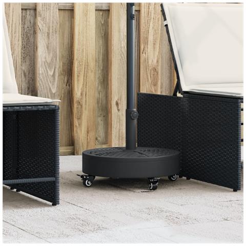 Base per Ombrellone con Ruote per Pali Ø38/48 mm 27 kg Rotonda - Foto 1