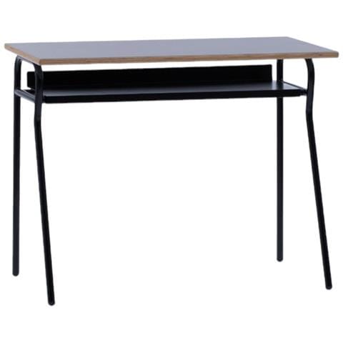 Banco Scuola Moderno Metallo Nero Piano Melaminico Nero 100x50x76,5 - Foto 1