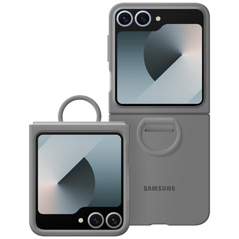 Cover Originale Galaxy Z Flip6 Con Anello Silicone Sottile, Grigio - Foto 1