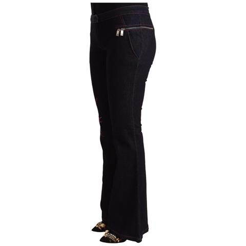 Jeans Svasati In Cotone A Vita Media In Cotone Nero - It48-xxl - Foto 2