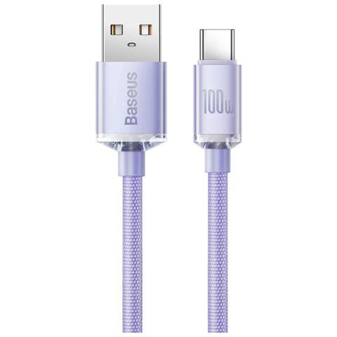 Cavo Di Ricarica E Sincronizzazione Da Usb-c A Usb-a 100w Crystal Shine Series 2m, Lavanda - Foto 2
