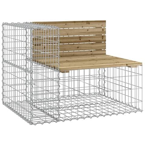 Panca da Giardino Design Gabbione 92x71x65,5 cm Pino Impregnato - Foto 1