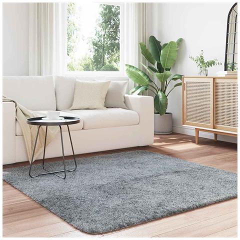Tappeto Shaggy a Pelo Lungo NAVARRA Grigio Chiaro 160x160 cm - Foto 2