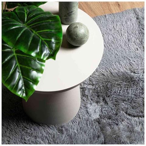 Tappeto Shaggy a Pelo Lungo NAVARRA Grigio Chiaro 160x160 cm - Foto 9