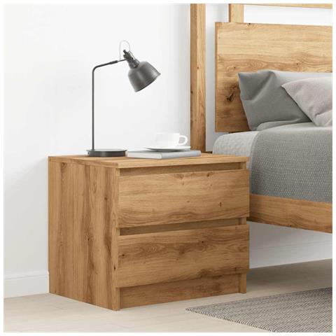 Comodino Rovere Artigianale 50x40x43.5 Cm In Legno Multistrato - Foto 3