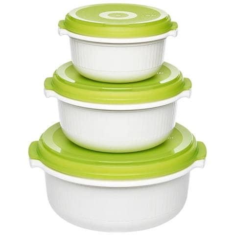 509741 recipiente per cibo Rotondo Set Verde, Bianco 3 pz - Foto 1